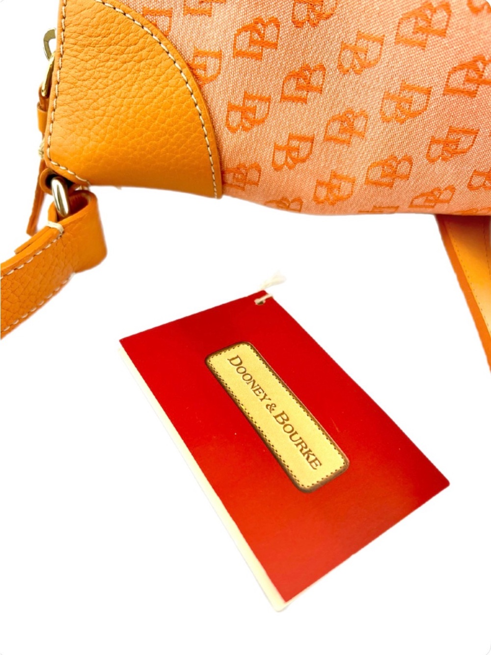 Dooney & Bourke Orange Monogram Large Shoulder Bag Y2K Vintage - RARE π§‘ - Picture 9 of 16